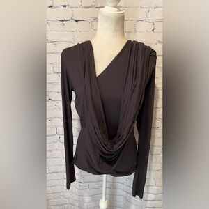 Karen Klein Dark Gray Blouse Wear Many Water Size Medium Top